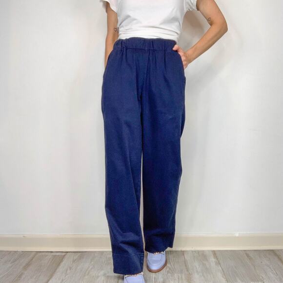 NWT J. CREW navy pull-on pants straight leg pockets tall nautical XST 3007 - Picture 2 of 14